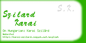 szilard karai business card